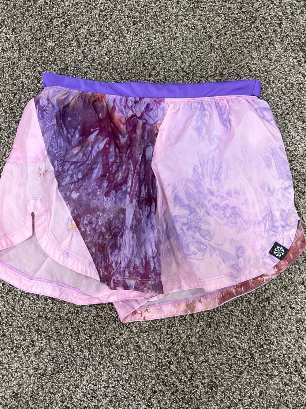 Nike Women's Pink & Purple Tie-Dye Athletic Shorts